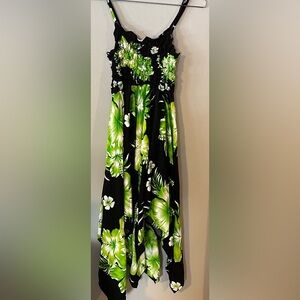 Tropical Floral Handkerchief Maxi Dress